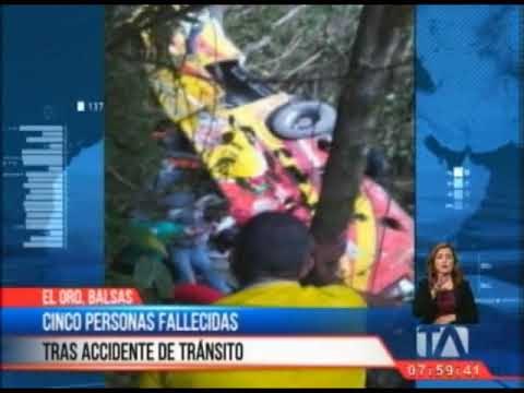 Cinco personas fallecidas tras accidente de tránsito en la vía Balsas - El Pindo