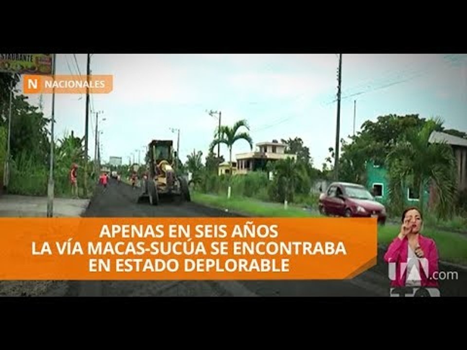 Cerca de más de USD 4 millones se invierten para mejorar la vía Macas - Sucúa - Teleamazonas