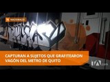 Capturan a dos sujetos que pintaron con grafitis vagón del Metro de Quito -Teleamazonas