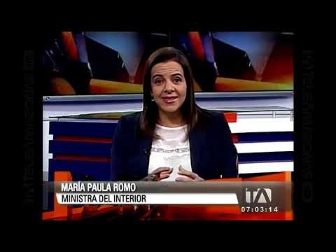 Entrevista a la ministra del Interior, María Paula Romo, sobre Alvarado y Glas