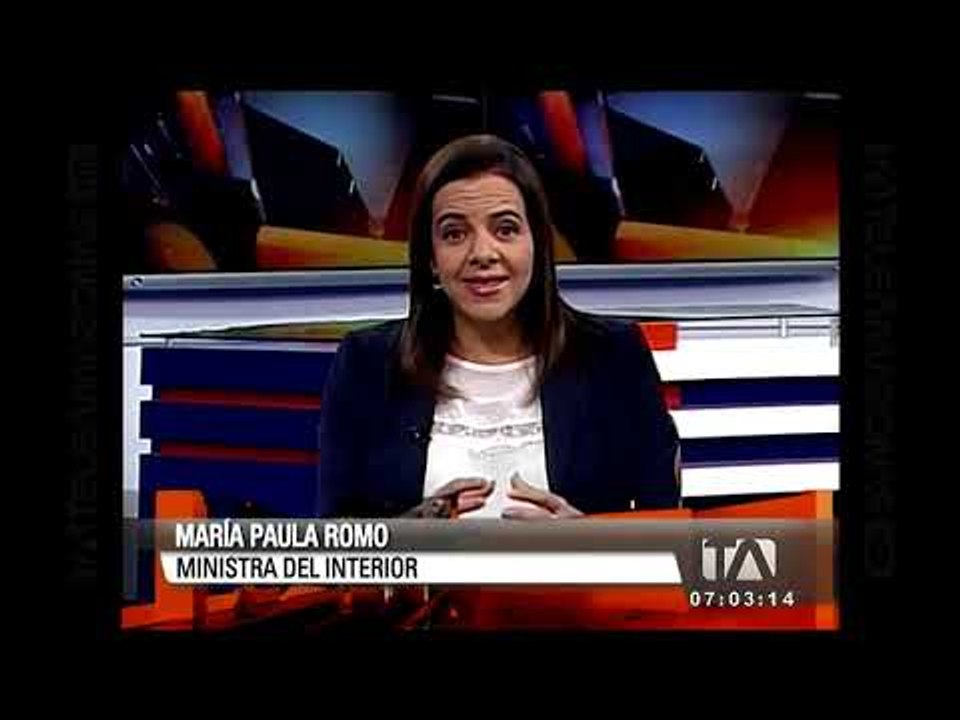 Entrevista a la ministra del Interior, María Paula Romo, sobre Alvarado y Glas