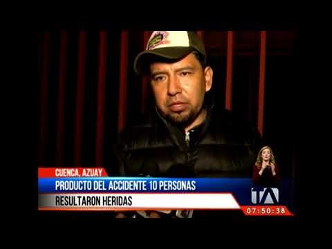 Un bus de servicio turístico se accidentó esta madrugada en Cuenca -Teleamazonas