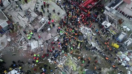 Kartal'da bina çöktü - drone görüntüsü (2) - İSTANBUL