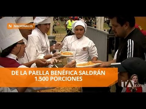 Todo listo para la paella benéfica que se realiza hoy en el Hotel Quito - Teleamazonas