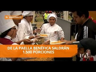 Todo listo para la paella benéfica que se realiza hoy en el Hotel Quito - Teleamazonas