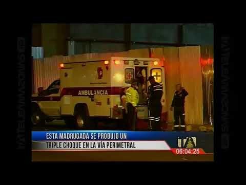 Esta madrugada se produjo un triple choque en la vía Perimetral