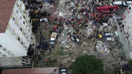 Kartal'da bina çöktü - Drone görüntüsü - İSTANBUL