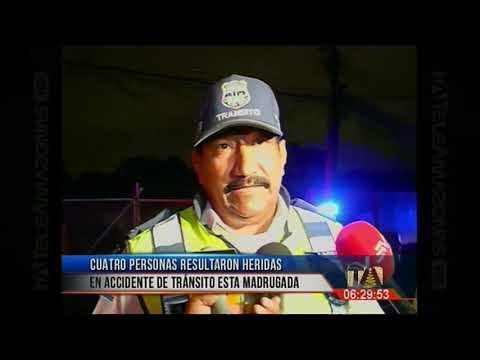 Cuatro personas resultaron heridas en accidente de tránsito