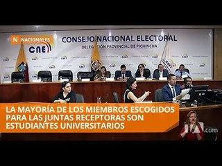 Скачать видео: CNE sorteó a los miembros de juntas receptoras del voto en todo el país - Teleamazonas