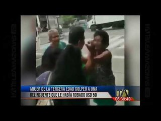 Mujer de la tercera edad golpeó a una delincuente que le había robado $50