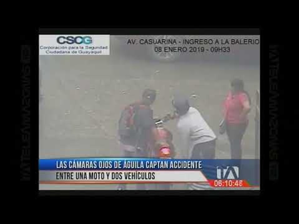 Cámaras ojos de águila captan accidente entre moto y dos vehículos