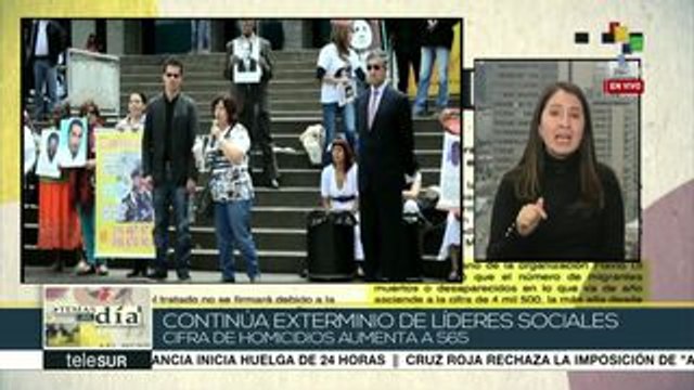 Colombia: sigue ola de asesinatos contra líderes sociales: suman 565