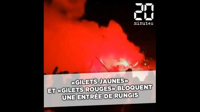 Grève nationale: «gilets jaunes» et «gilets rouges» bloquent une entrée de Rungis