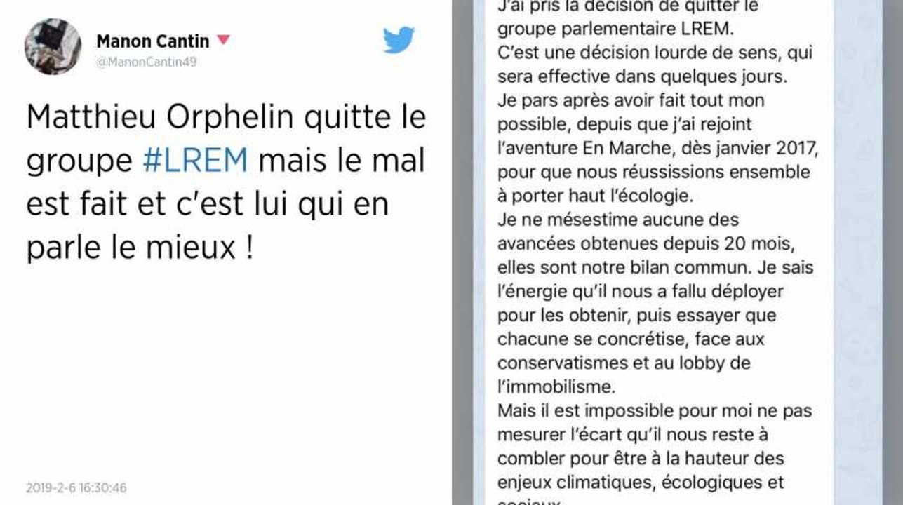 Matthieu Orphelin, député du Maine-et-Loire, quitte le groupe LREM.