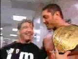 Eddie Guerrero and Batista backstage