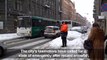 Heavy snowfall in St Petersburg causes chaos