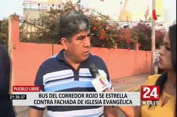 Pueblo Libre: choque de Corredor Rojo contra Iglesia deja un herido