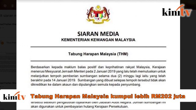 Tabung Harapan Malaysia kumpul lebih RM202 juta