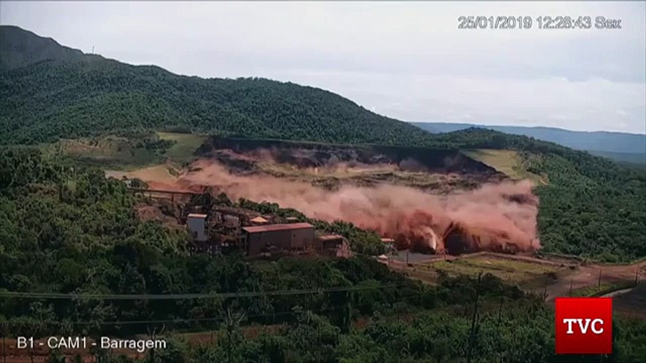 Les images impressionnantes de la rupture du barrage de Brumadinho (Brésil)
