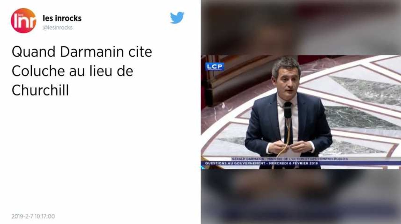 Darmanin pense citer Churchill mais déforme en fait une citation de Coluche.