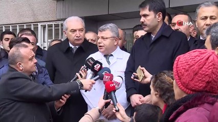 Bakan Kurum ve yaralıların bulunduğu hastanenin Başhekimi göçükle ilgili açıklamalarda bulundu
