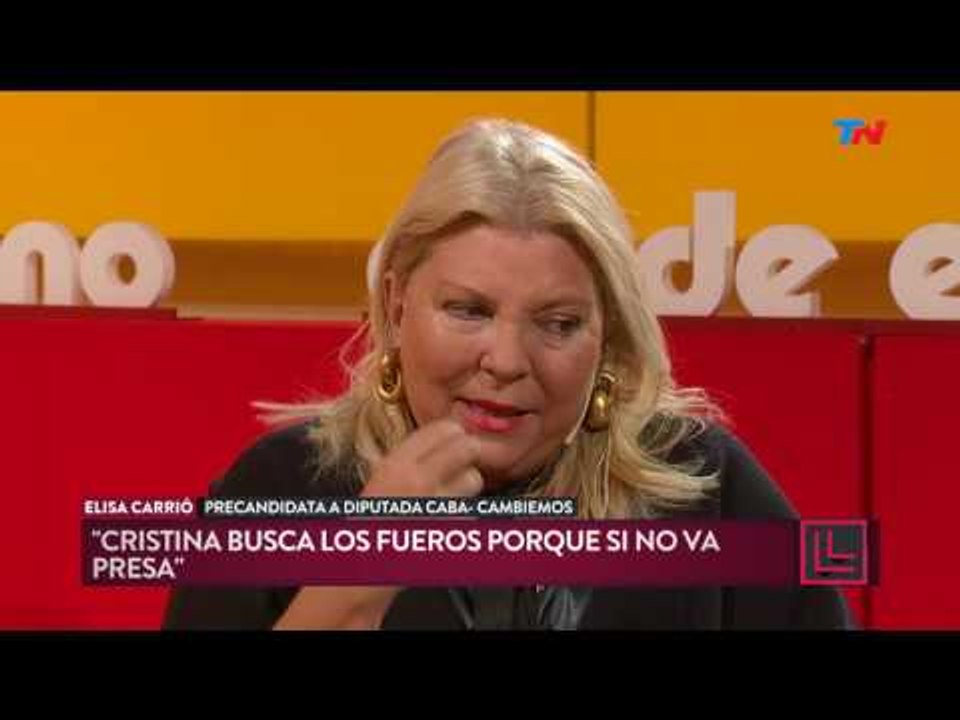 Carrió sobre Cristina: "Necesita ganar por los fueros y para no ir presa"