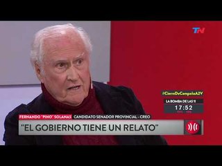 Pino Solanas: "Argentina esta pasando un momento de peligro"