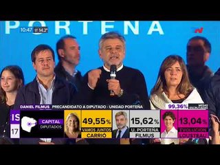 Habló Filmus desde el búnker de Unidad Portena