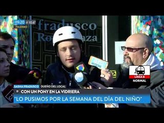 Polémica por el pony en la vidriera de un local de Palermo
