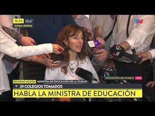 Toma de colegios: Habló la Ministra de Educación