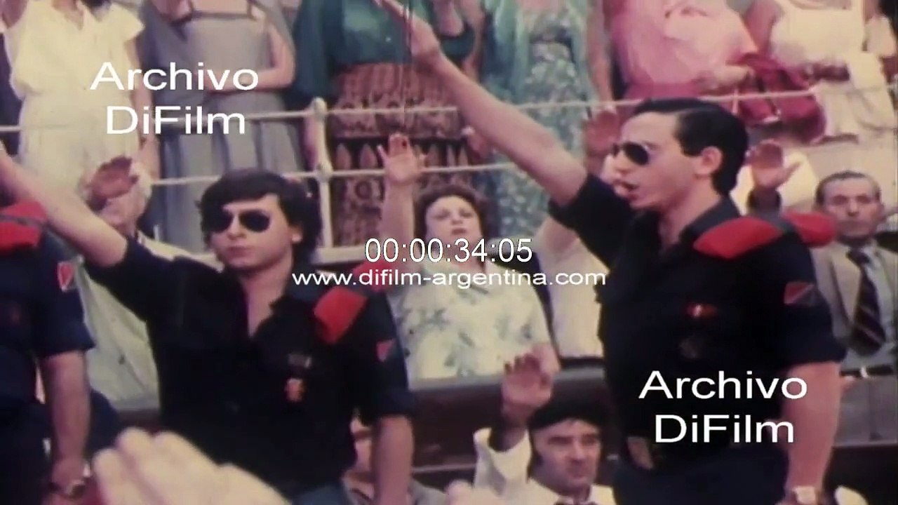 Blas Piñar Lopez speaking at the Party "New Force" 1980