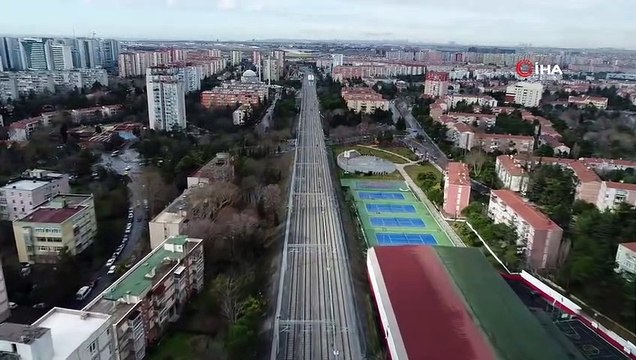 Halkalı-Gebze Banliyö Hattındaki Son Durum Havadan Görüntülendi