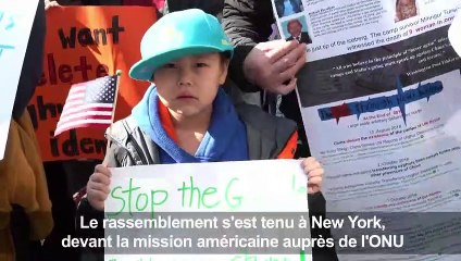 Manifestation pro-ouïghours devant la mission américaine à l'ONU