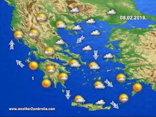 Η πρόγνωση του καιρού για την Παρασκευή  8-2-2019