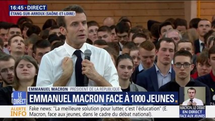 Emmanuel Macron face aux jeunes: "Il y a un véritable avenir à l'apprentissage"