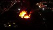Kağıthane’de iş merkezinde yangın... Alev alev yanan iş merkezi havadan görüntülendi