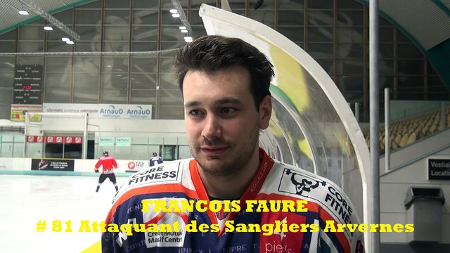 HOCKEY SUR GLACE 2019-02-03 Interview François Faure # 81 Attaquant des Sangliers Arvernes, Clermont VS Vaujany