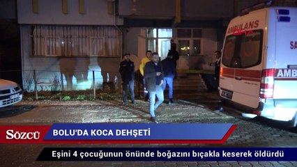 4 çocuğunun önünde karısının boğazını kesti