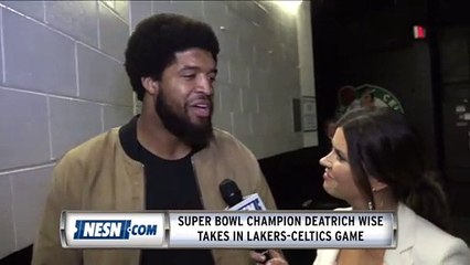 Patriots' Deatrich Wise Takes In Lakers-Celtics Game
