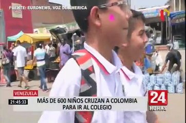 Escolares venezolanos cruzan la frontera para recibir comida