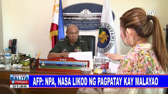 AFP: NPA, nasa likod ng pagpatay kay Malayao
