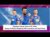 Rajasthan Royals Team in IPL 2019: Names of Players Bought by RR in Auctions and Their Prices