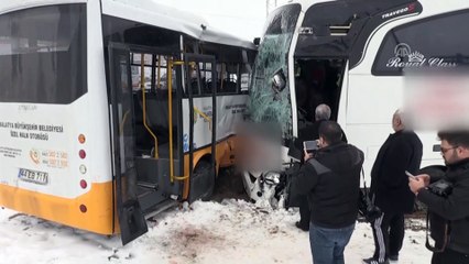 Malatya'da iki otobüs çarpıştı: 18 yaralı (2)