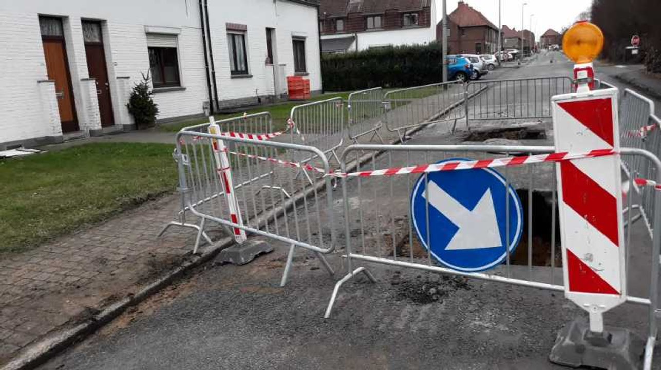 Tournai effondrement voirie rue General Piron  08.02.2019