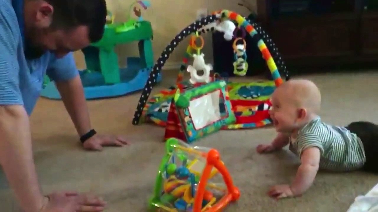 Cute Baby Copies Daddy