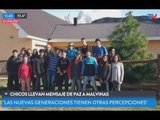 Chicos llevan mensaje de paz a Malvinas