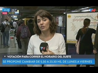 Votación para correr el horario del subte