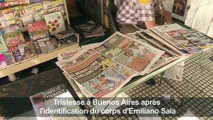 Les Argentins tristes après l'identification du corps de Sala
