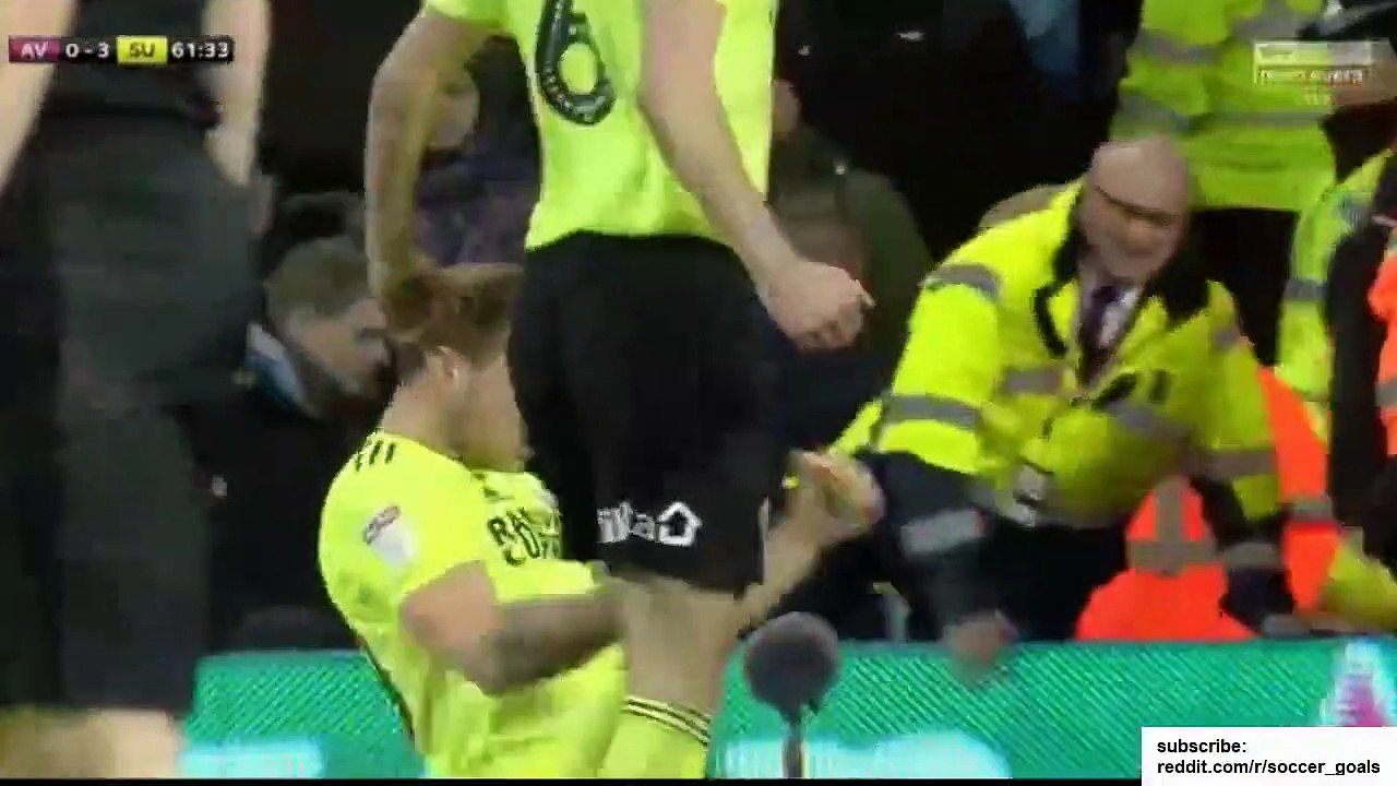 Billy Sharp 3rd Goal (Hattrick)- Aston Villa vs Sheffield United 0-3 08/02/2019