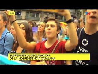Suspenden la declaración de independencia catalana